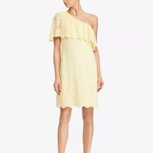 RALPH LAUREN Lace Asymmetrical Cocktail Dress